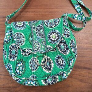 Vera Bradley Saddle Up crossbody bag retired "Cupcakes Green" pattern